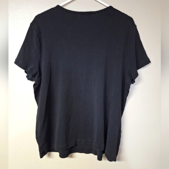 Lauren Ralph Lauren Womens Black Crew Neck T-Shirt Short Sleeve 100% Cotton 2XL - Picture 8 of 12